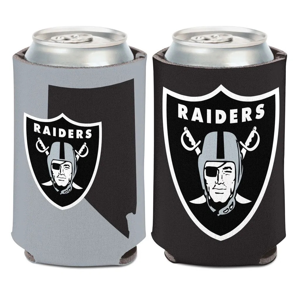 Las Vegas Raiders State/ Shield Logo Can Cooler 12 oz. Set of 2